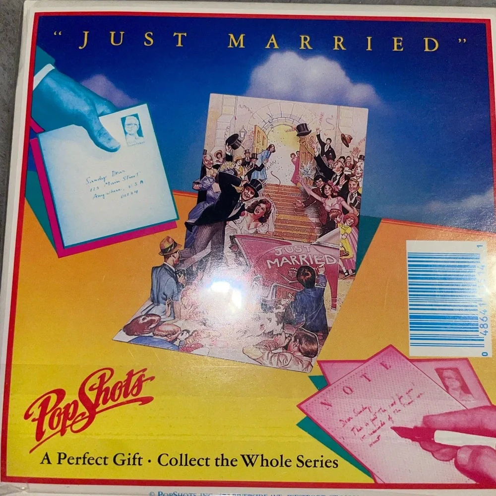 👰‍♀️New Pop Shots Just Married 3D Card